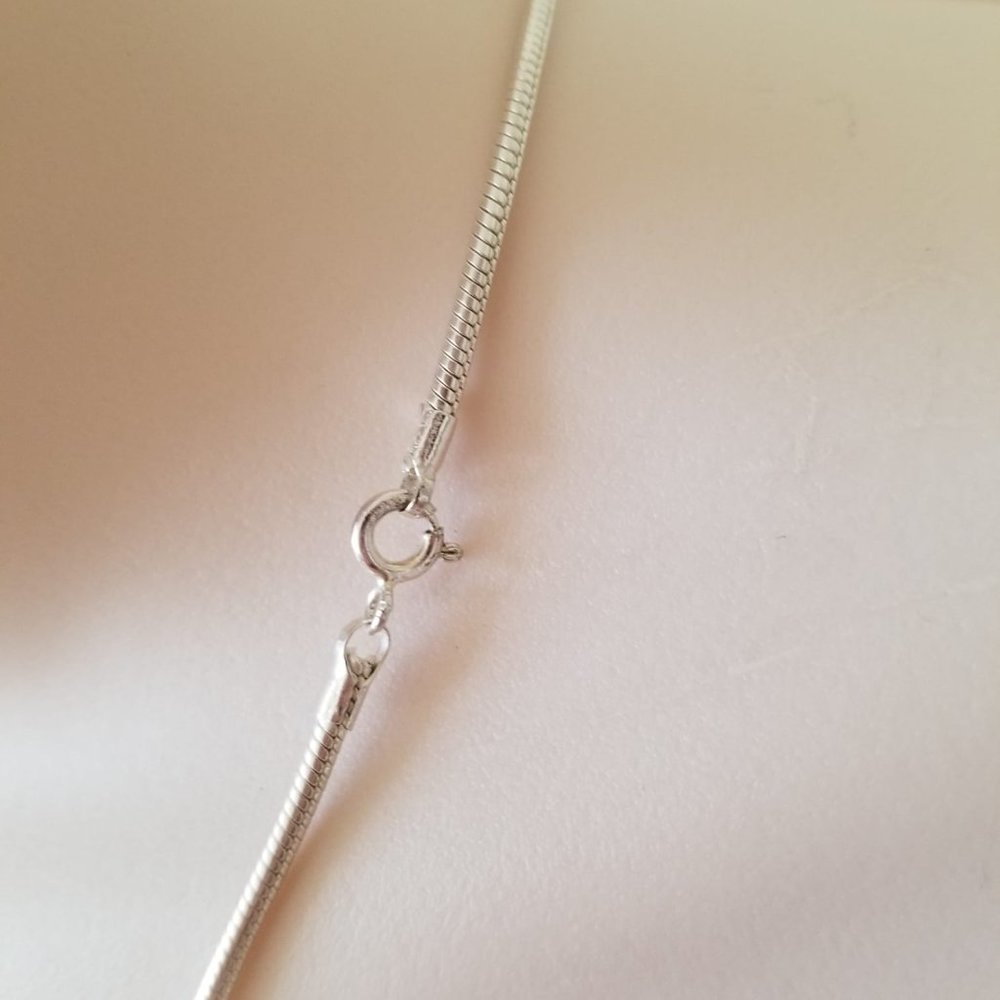Solid 925 Sterling Silver 2mm 16" Snake Chain Spring Lock Clasp Necklace Fashion - Picture 2 of 6